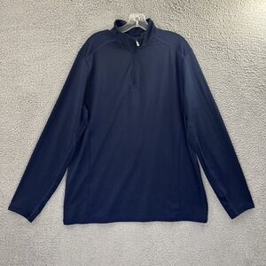 Tommy Bahama 1/2 Zip Pullover‎ Navy Blue Performance Gold Preppy Men's Large